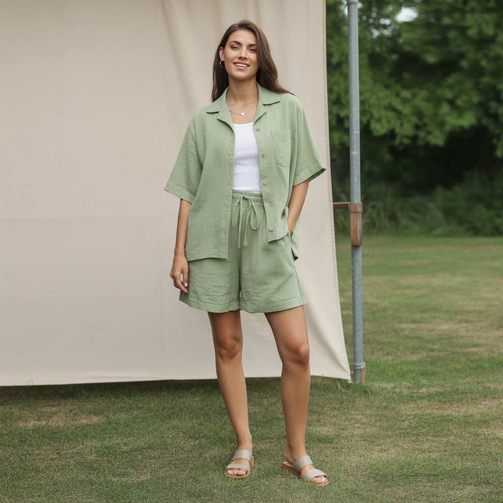 women casual summer look matching coord set
